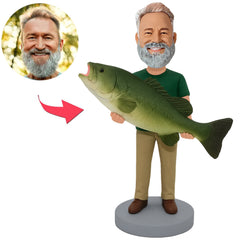 Mann mit supergroßem Fisch Benutzerdefinierte Bobbleheads