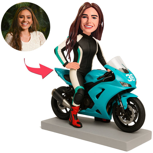 Motorradfahrerin Benutzerdefinierte Bobbleheads