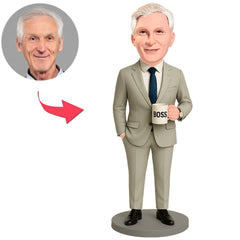 Chef mit Uhr und Tasse Benutzerdefinierte Bobbleheads