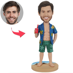 Hawaiianer hält Saft Benutzerdefinierte Bobbleheads