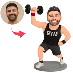 Fitnessmann hebt Kurzhantel Benutzerdefinierte Bobbleheads