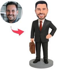 Chef mit brauner Aktentasche Benutzerdefinierte Bobbleheads
