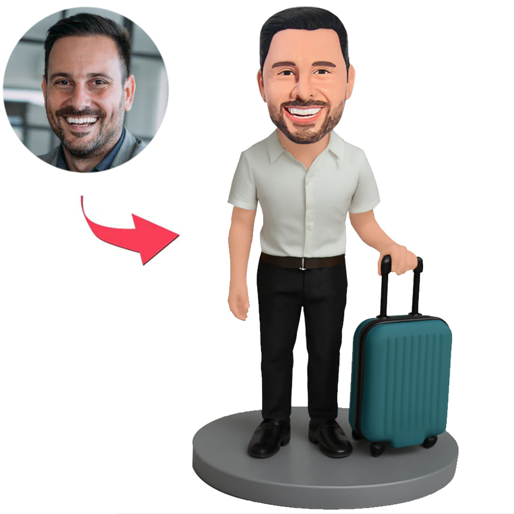Mann mit Koffer Benutzerdefinierte Bobbleheads