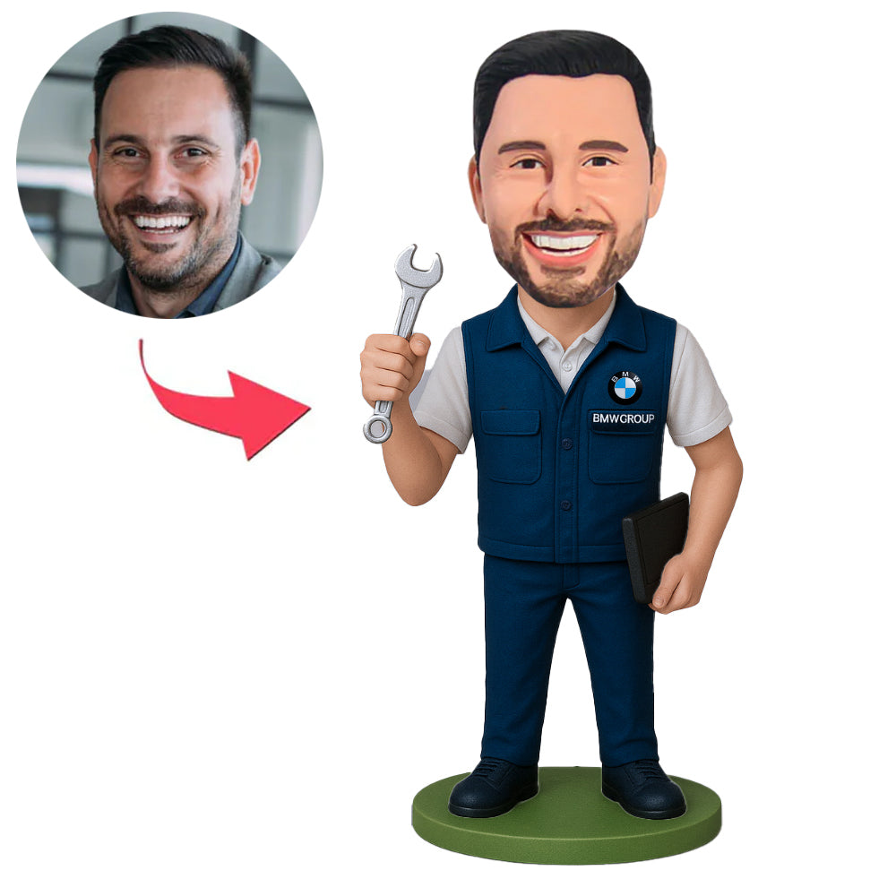 BMW-Ingenieur mit Schraubenschlüssel Kundenspezifische Bobbleheads