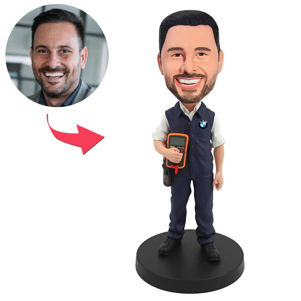 Bmw-Ingenieur mit Multimeter Kundenspezifische Bobbleheads