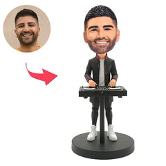 DJ in schwarzer Jacke Kundenspezifische Bobbleheads