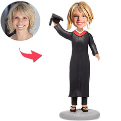 Graduierung Mädchen Halten Hat Kundenspezifische Bobbleheads fügen Text hinzu