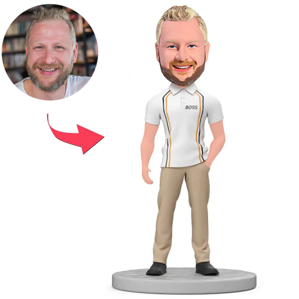 Chef in weißem Polohemd Benutzerdefinierte Bobbleheads