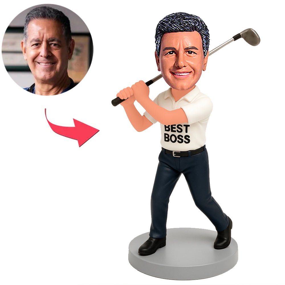Bester Chef Golfer in weißem Hemd Benutzerdefinierte Bobbleheads