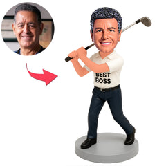 Bester Chef Golfer in weißem Hemd Benutzerdefinierte Bobbleheads