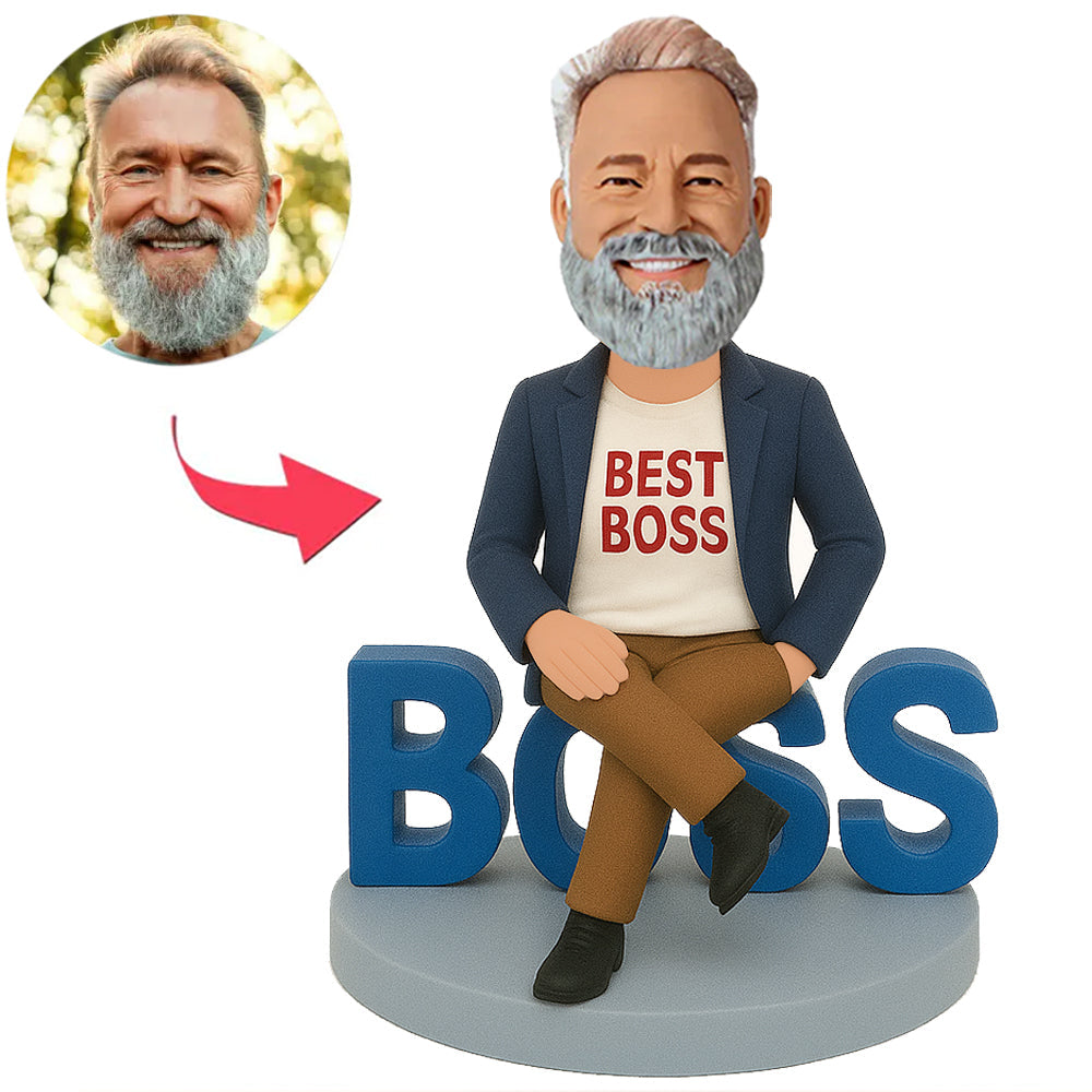Bester Chef sitzend auf Boss Benutzerdefinierte Bobbleheads