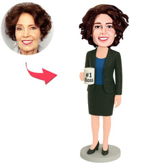 #1 weibliche Chef mit Becher Benutzerdefinierte Bobbleheads