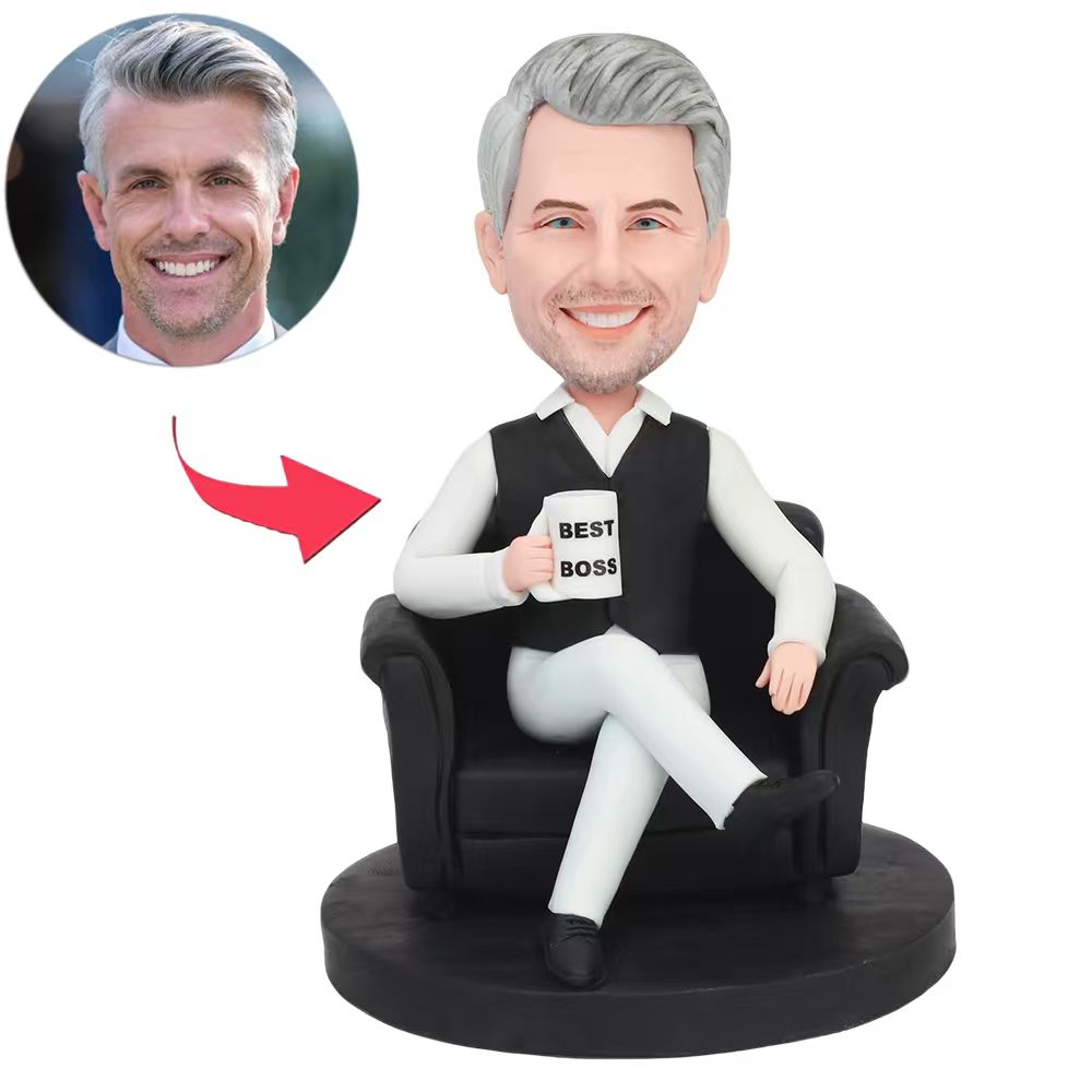 Bester Chef sitzend auf Sofa Benutzerdefinierte Bobbleheads