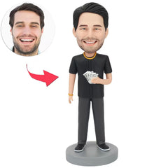 Reicher Chef mit Banknoten Benutzerdefinierte Bobbleheads