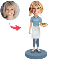 Kellnerin serviert Essen Benutzerdefinierte Bobbleheads