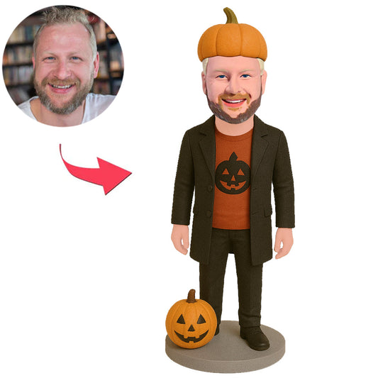 Halloween Mann mit Kürbishut Benutzerdefinierte Bobbleheads