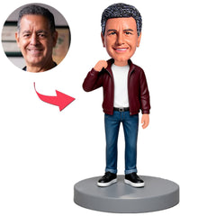 Mann in roter Jacke und blauer Hose Benutzerdefinierte Bobbleheads