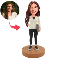 Mädchen mit Thermoskanne Benutzerdefinierte Bobbleheads