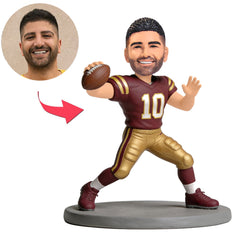 Attraktiver Rugby-Spieler beim Pitching Benutzerdefinierte Bobbleheads
