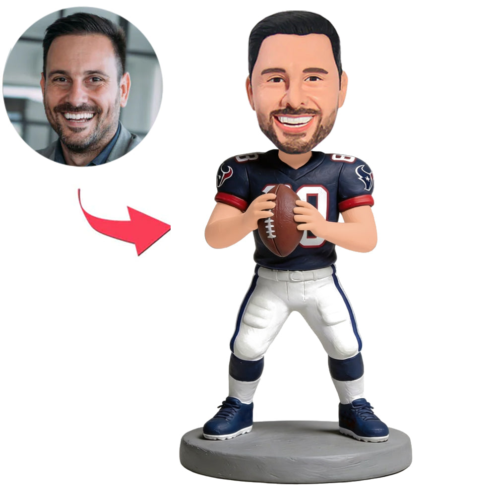 Rugby-Spieler mit dem Ball Benutzerdefinierte Bobbleheads