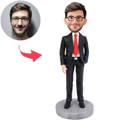 Männliche Führungskraft in roter Krawatte Kundenspezifische Bobbleheads