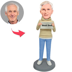 Tragendes Sweatshirt Bester Papa Kundenspezifische Bobbleheads addieren Text