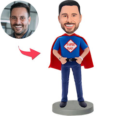 Geschenke für Papa Super Dad Kundenspezifische Bobbleheads addieren Text