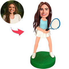 Tennis Playeren Frauen kundenspezifische Bobbleheads