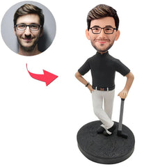 Glücklicher Golfspieler-Mann- Bobbleheads kundenspezifischer Wackelkopf