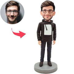 Mann im Hoodie-kundenspezifischen Wackelkopf Bobbleheads