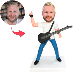 Glücklicher Musiker-Mann-kundenspezifischer Bobbleheads Wackelkopf