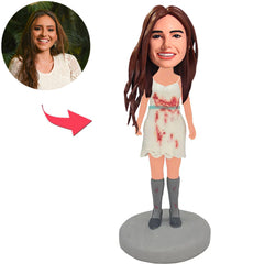 Benutzerdefinierte Bobbleheads für verletztes Mädchen mit eingraviertem Text