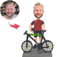 Benutzerdefinierte Wackelköpfe für Mann und Fahrrad Bobbleheads mit eingraviertem Text
