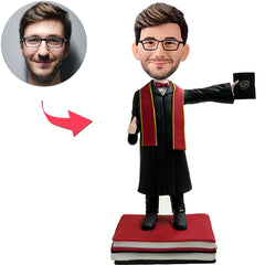 Graduierung Cooler Mann Kundenspezifische Bobbleheads mit graviertem Text