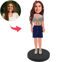 Schöne Frau in Mode Benutzerdefinierte Bobbleheads mit eingraviertem Text