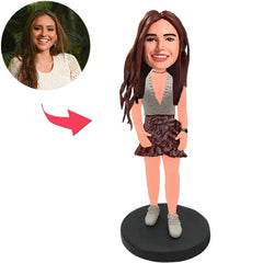 Paris Mode schönes Mädchen Kundenspezifische Bobbleheads mit eingraviertem Text