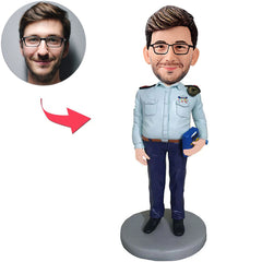 Handsome Policeman Custom Bobbleheads mit eingraviertem Text