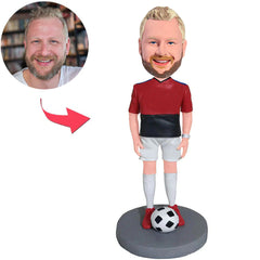 Mann-Fußballer-kundenspezifische Bobbleheads mit graviertem Text