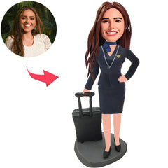 Airline Stewardess kundenspezifische Bobbleheads mit eingraviertem Text