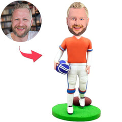 Rugby-Spieler-kundenspezifische Bobbleheads der addieren Text