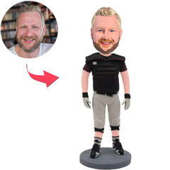 Schwarzer Anzug-Athlet der Kundenspezifische Bobbleheads addieren Text