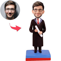 Abgestuftes Männchen mit Buchbasis Kundenspezifische Bobbleheads fügen Text hinzu