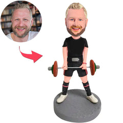 Weightlifter-kundenspezifische Bobbleheads addieren Text