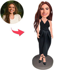 Moderne weibliche kundenspezifische Bobbleheads addieren Text