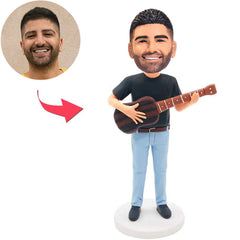 Cooles Mann-Spiel die Gitarren-kundenspezifischen Bobbleheads addieren Text
