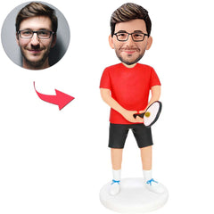 Tennis-Spieler-kundenspezifische Bobbleheads addieren Text