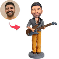 Coole Gitarrist-kundenspezifische Bobbleheads addieren Text
