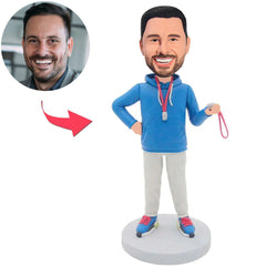 Coole Athleten-Trainer-kundenspezifische Bobbleheads addieren Text