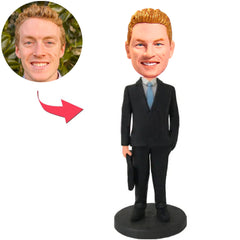 Coole Geschäftsmann-kundenspezifische Bobbleheads addieren Text