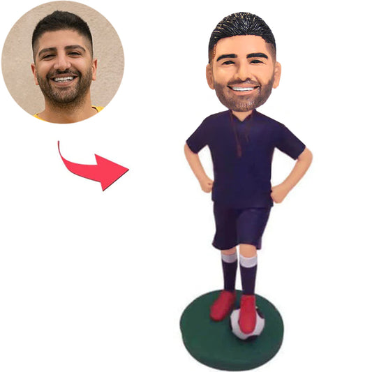 Fußball-Spieler-kundenspezifische Bobbleheads addieren Text